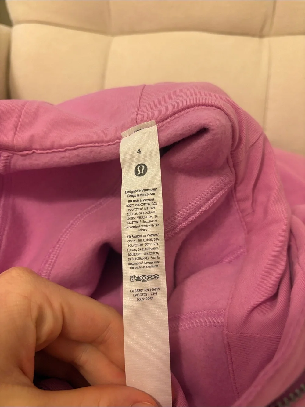lululemon athletica Pink Full‑Zip Hooded Bomber Jacket